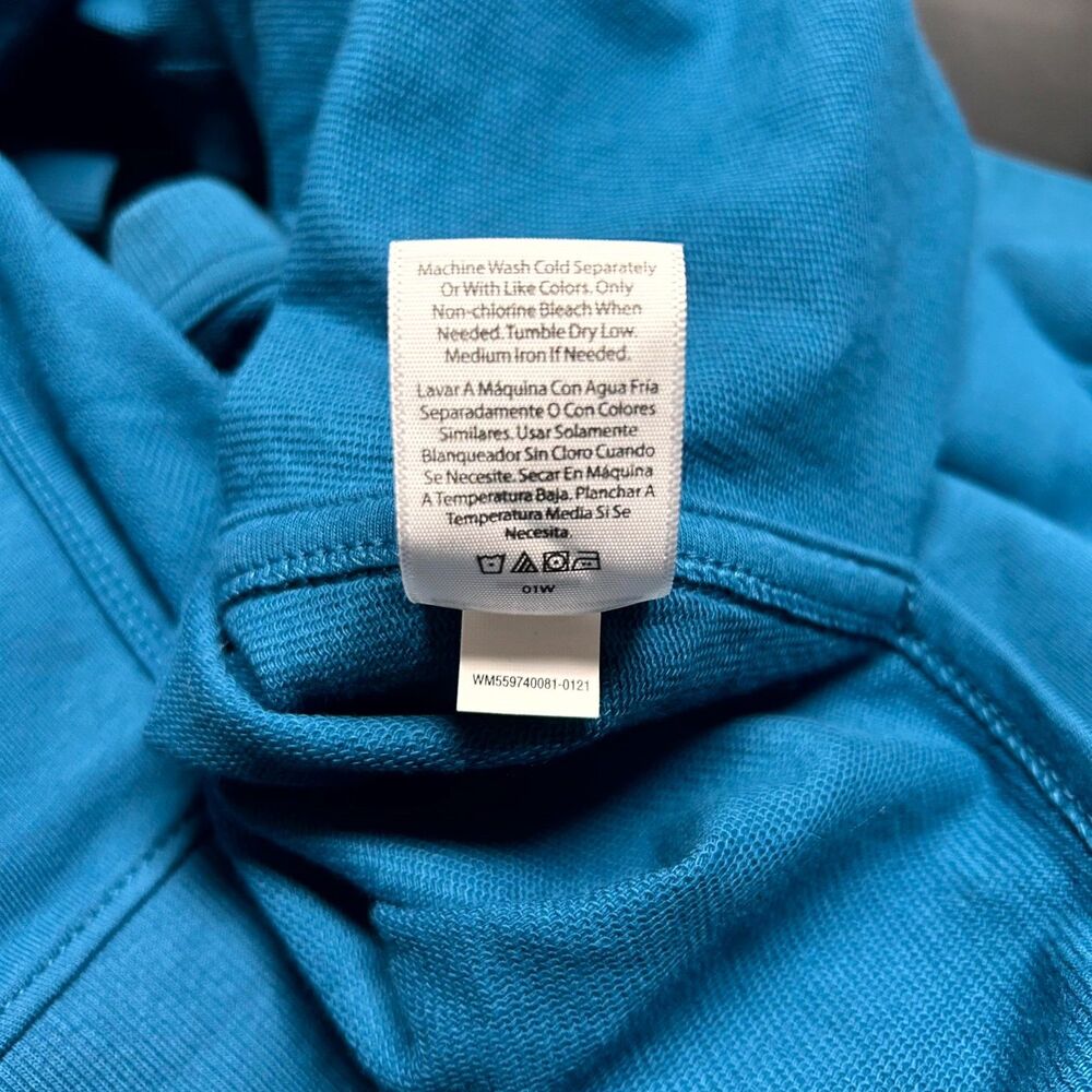 Terra & Sky Sweatshirt Womens 0X 14W Plus Blue Terry Fleece Stretch High-Low NWT - Picture 10 of 10